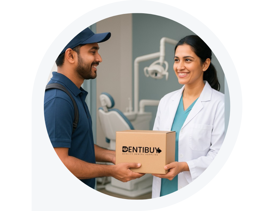 Image of Dentibuy Delivering Dental Materials to Clinic.